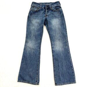 GUESS JEANS Mens Montara Button Fly Boot Cut Low Rise Blue Denim Size W28 L30